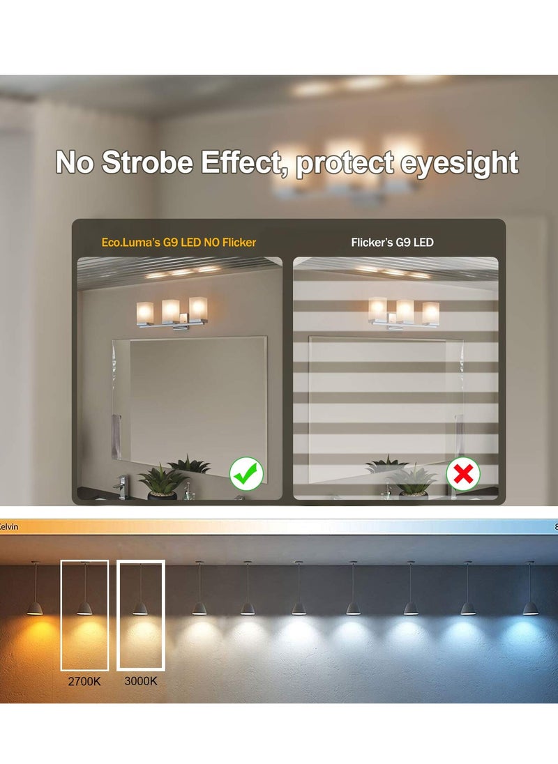 G9 LED Light Bulbs Warm White 3000K, 5W Equivalent to 40W Halogen, Non-Dimmable, 360° Beam Angle, Flicker-Free, AC 220-240V (Pack of 5)