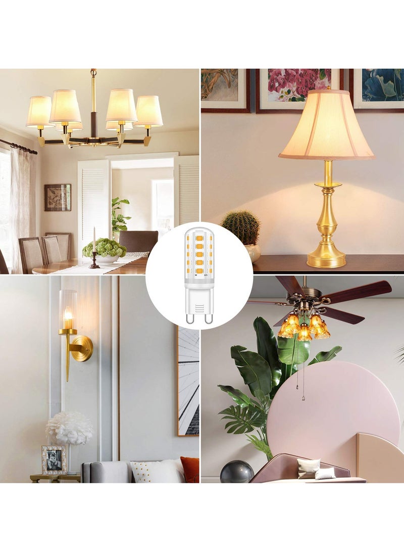 G9 LED Light Bulbs Warm White 3000K, 5W Equivalent to 40W Halogen, Non-Dimmable, 360° Beam Angle, Flicker-Free, AC 220-240V (Pack of 5)