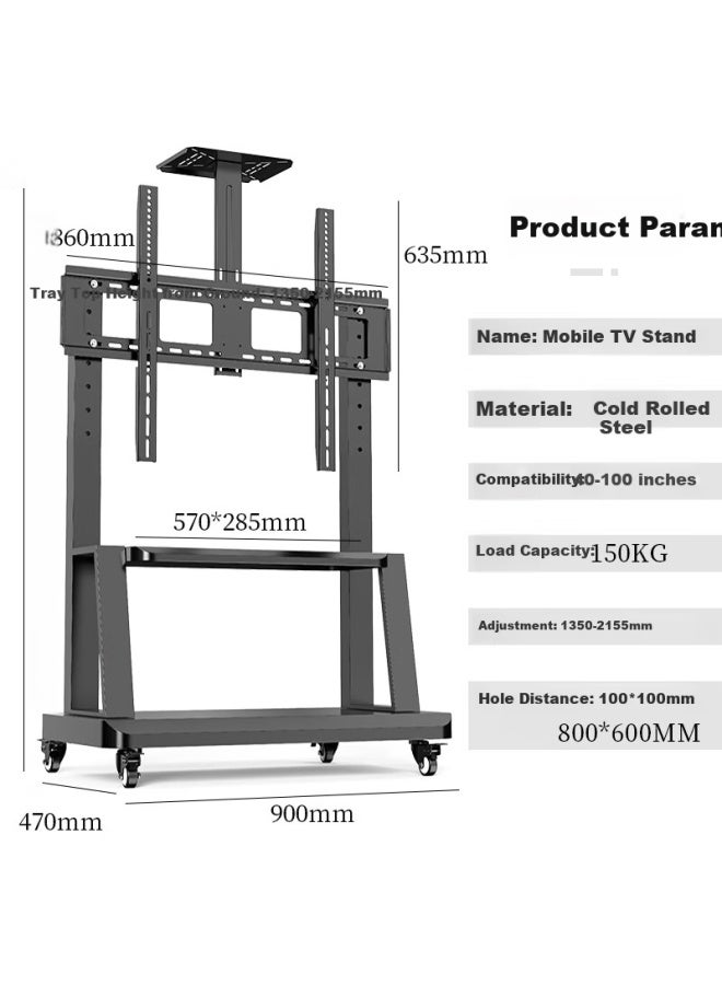 KAYQEE Kaiqi Mobile Tv Stand 55-100 Inch Large Screen Floor Mount All-in-one Tv Cart Suitable For Hisense Tcl Skyworth Video Conference - Image 2