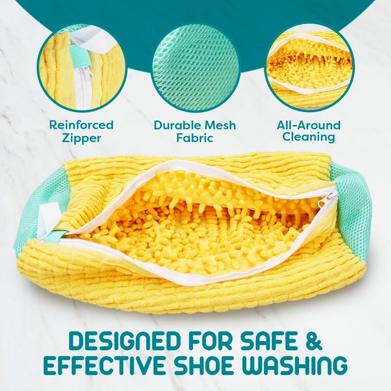 Zeno Shoe Wash Bag, 2 Pieces, Laundry Shoe Bag for Washer and Dryer, 2 Reusable Cleaning Bags for All Types of Sneakers, Reinforced Zipper, Deep Cleaning of - Image 3