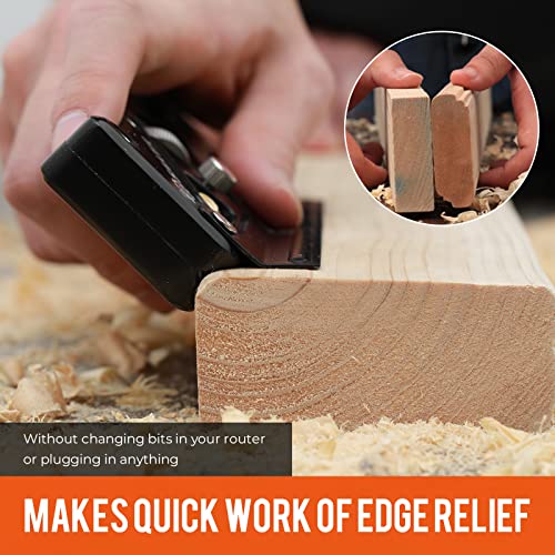 Saker Chamfer Plane-Woodworking Edge Corner Flattening Tool with Auxiliary Locator,Hand Chamfering Planer Suitable for Quick Edge Trimming of Wood (Combination upgrade-6 Cutter Heads, Black) - Image 3