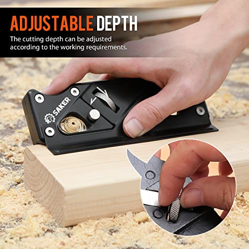 Saker Chamfer Plane-Woodworking Edge Corner Flattening Tool with Auxiliary Locator,Hand Chamfering Planer Suitable for Quick Edge Trimming of Wood (Combination upgrade-6 Cutter Heads, Black) - Image 4