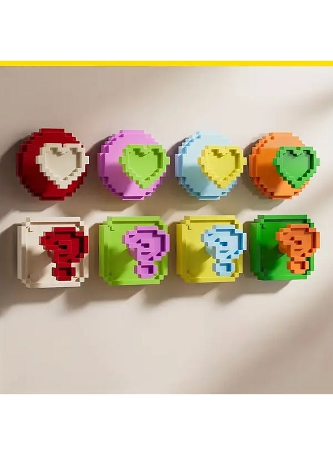 2pcs Heavy Duty Suction Cup Hooks Removable Adhesive Love Pattern Question Mark - Image 1