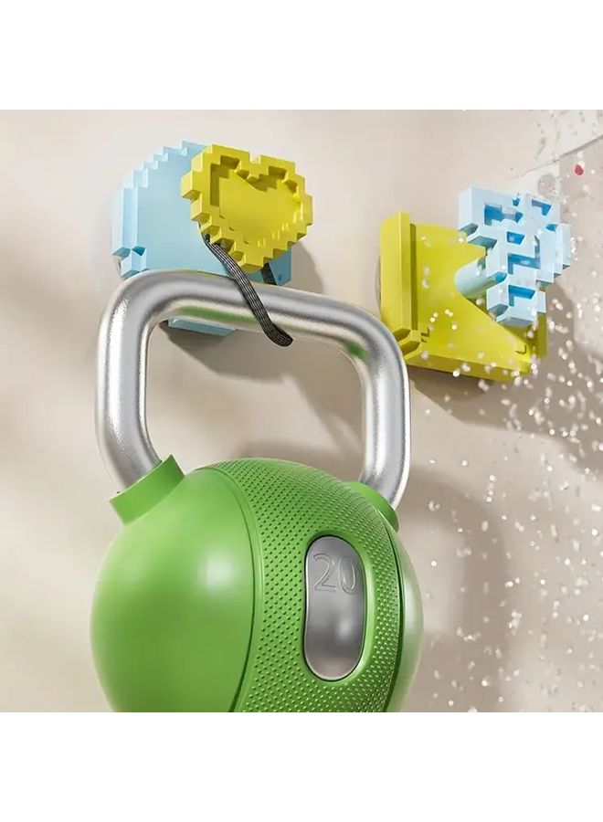 2pcs Heavy Duty Suction Cup Hooks Removable Adhesive Love Pattern Question Mark - Image 5