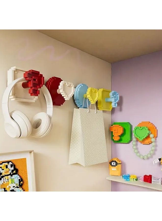 2pcs Heavy Duty Suction Cup Hooks Removable Adhesive Love Pattern Question Mark - Image 2