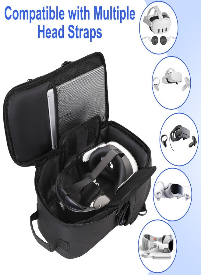 حقيبة حمل GDNasist متوافقة مع نظارات الواقع الافتراضي Meta Quest 3/Oculus Quest 2/Vision Pro/Pico 4، حقيبة تخزين للسفر لسماعات الألعاب مع حزام Elite ووحدات تحكم Touch وملحقات أخرى - Image 5