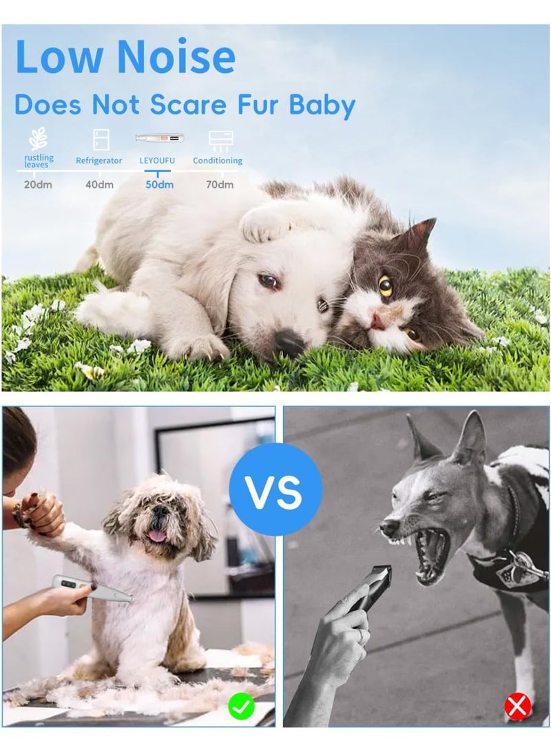 Dog Paw Trimmer with LED Light, 18 mm Widen Blade, 35 dB Low Noise, LED Display, Fully Waterproof, Rechargeable Clipper for Dogs Cats Trimming Paws, Eyes, Ears, Face, and Rump - Image 5