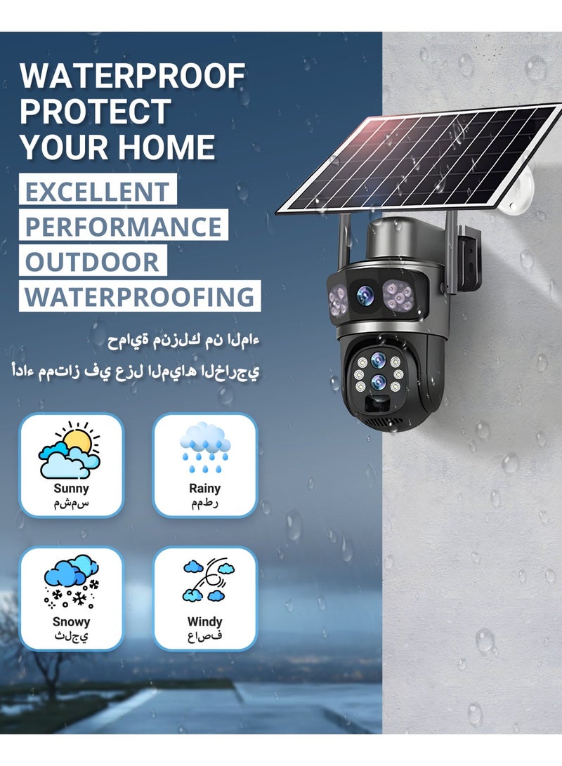 SUPER 5 10X Zoom 4G Sim Solar Camera Outdoor 6K 12MP Three Lens Security Surveillance Camera PIR Auto Tracking IP Solar CCTV V380 App - Image 5