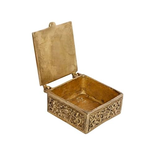 Kartique Brass Brass Ganesha Decorative Box for Jewellery and Keepsakes in Gold Color 4x4.5x2 Inch - Image 3