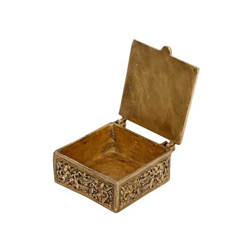 Kartique Brass Brass Ganesha Decorative Box for Jewellery and Keepsakes in Gold Color 4x4.5x2 Inch - Image 4