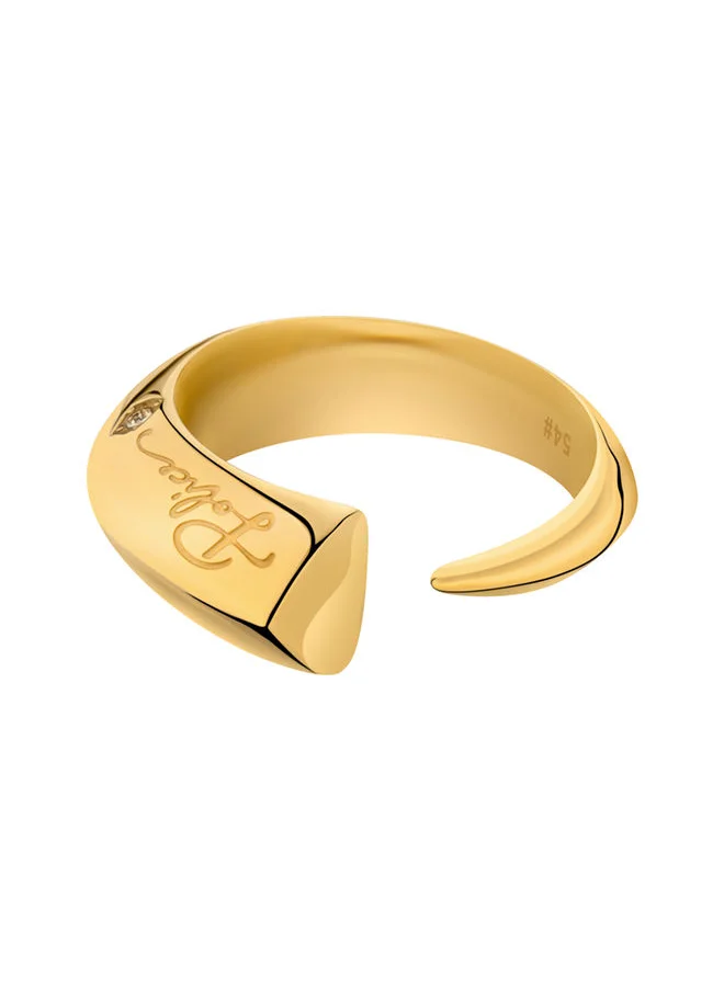POLICE Talon Gold Plated with White Crystal Ring For Women 54 mm