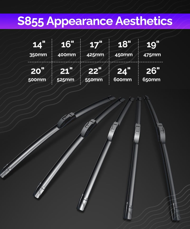 RACOONA OEM QUALITY Premium All-Season Windshield Wiper Blades,Pack of 2 Durable Stable And Quiet Windshield Wiper Blades,Automotive Replacement Winshield Wipers For My Car (22"+22") - Image 3