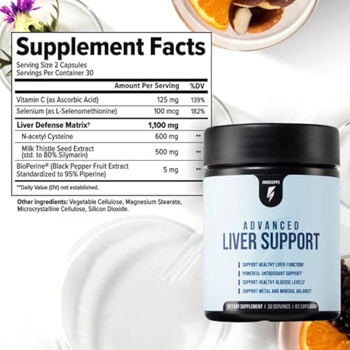 InnoSupps Advanced Liver Support Supplement with NAC, Milk Thistle, Selenium & Vitamin C – Liver Cleanse Detox & Repair – Liver Health, Liver Aid & Liver Defense for Men and Women – 60 Capsules - Image 3