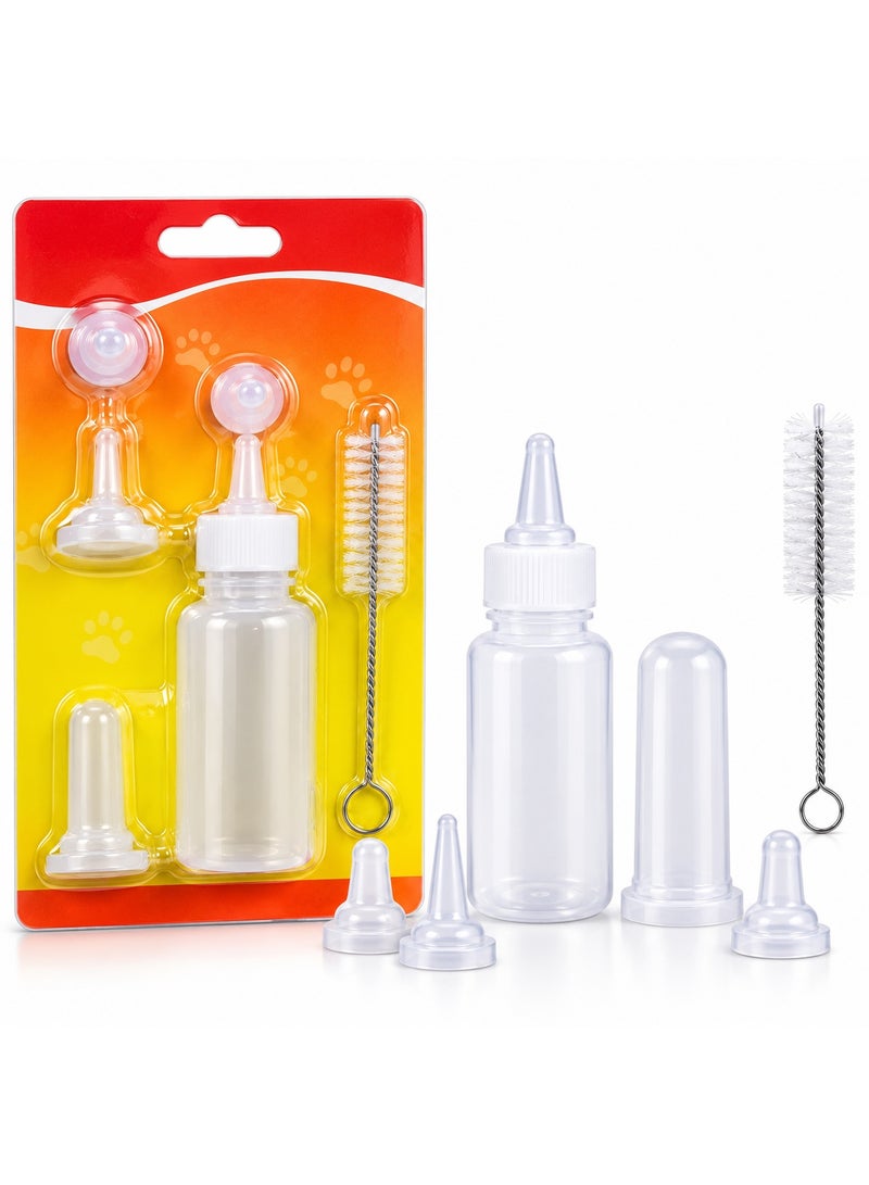 vsell24 50ml Pet Baby Feeding Bottle Set with Cleaning Brush for Puppies, Kittens & Small Animals - Image 1
