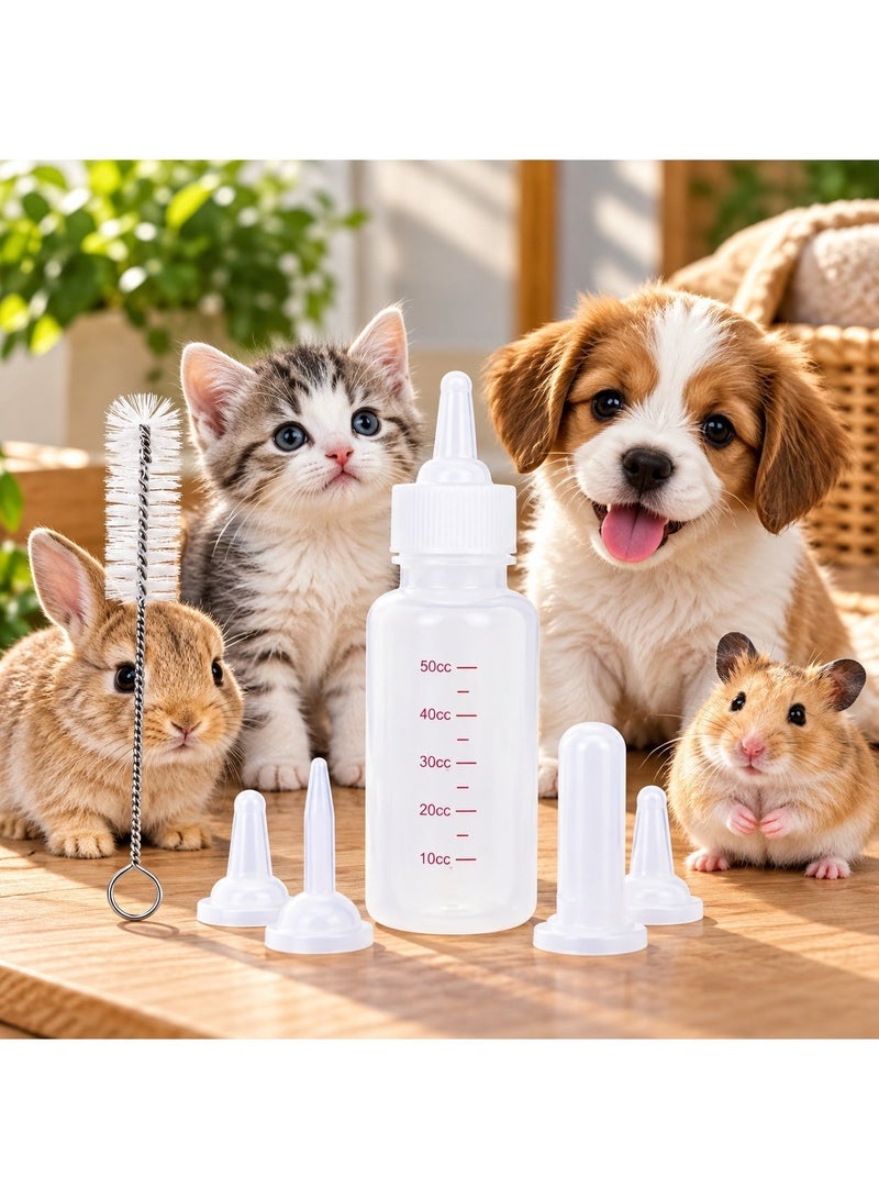 vsell24 50ml Pet Baby Feeding Bottle Set with Cleaning Brush for Puppies, Kittens & Small Animals - Image 4