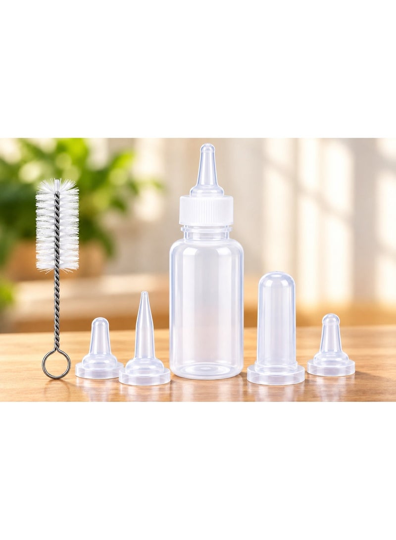vsell24 50ml Pet Baby Feeding Bottle Set with Cleaning Brush for Puppies, Kittens & Small Animals - Image 2