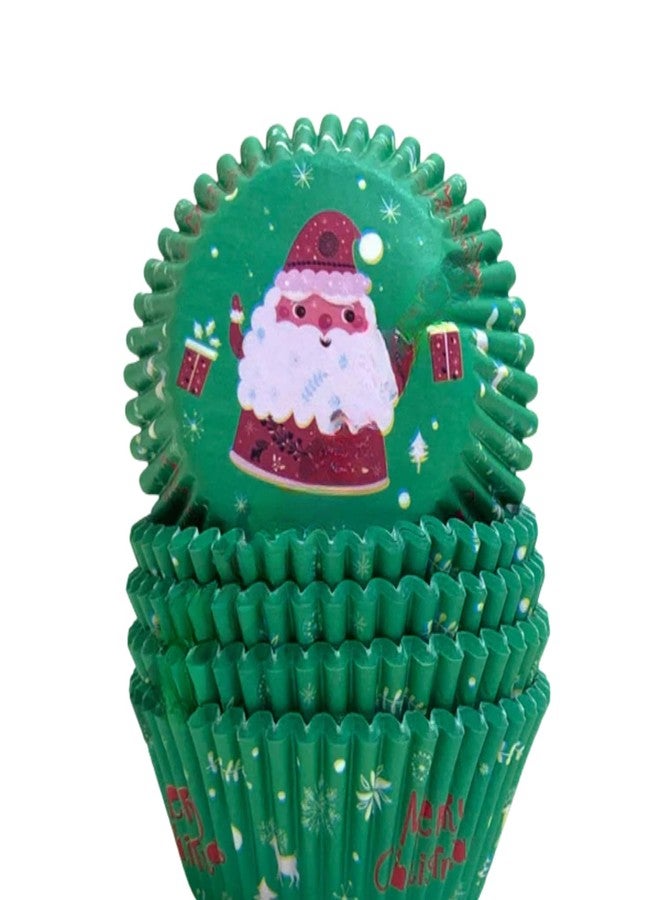 CAKE DECOR Green Cupcake Liner Santa with Gifts - 11 cm (Pack of 1000) - Image 1