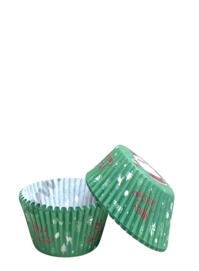 CAKE DECOR Green Cupcake Liner Santa with Gifts - 11 cm (Pack of 1000) - Image 2