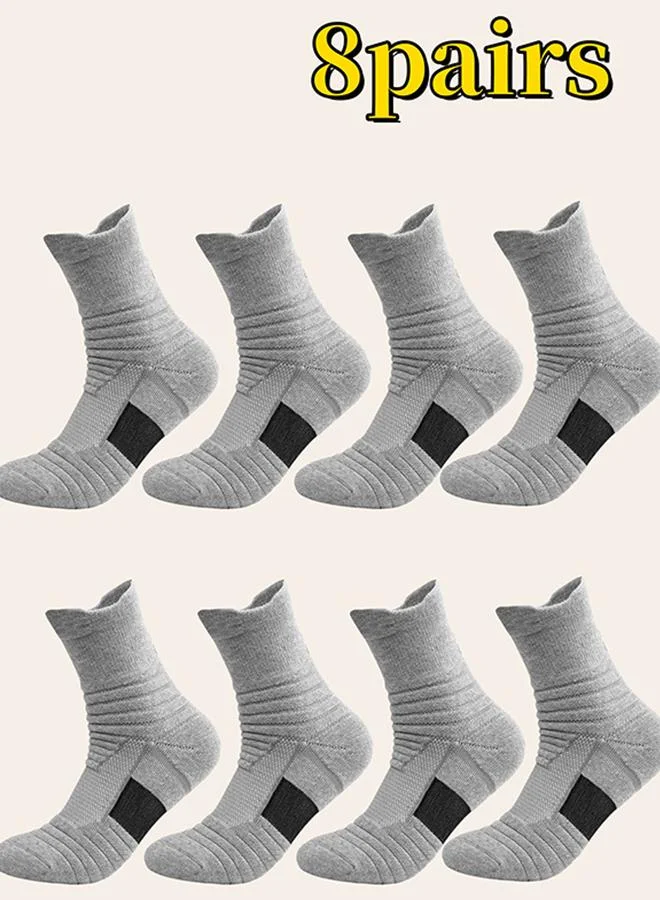 Take Two Pack of 8 - Grey Crew Socks