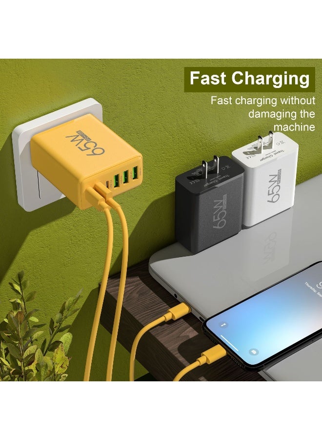 شاحن هاتف ذكي 65 واط مع منفذي Type-C و 4 منافذ USB متعددة - Image 4