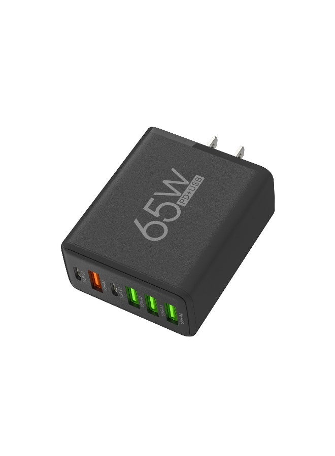 شاحن هاتف ذكي 65 واط مع منفذي Type-C و 4 منافذ USB متعددة - Image 1