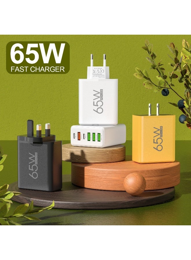شاحن هاتف ذكي 65 واط مع منفذي Type-C و 4 منافذ USB متعددة - Image 2