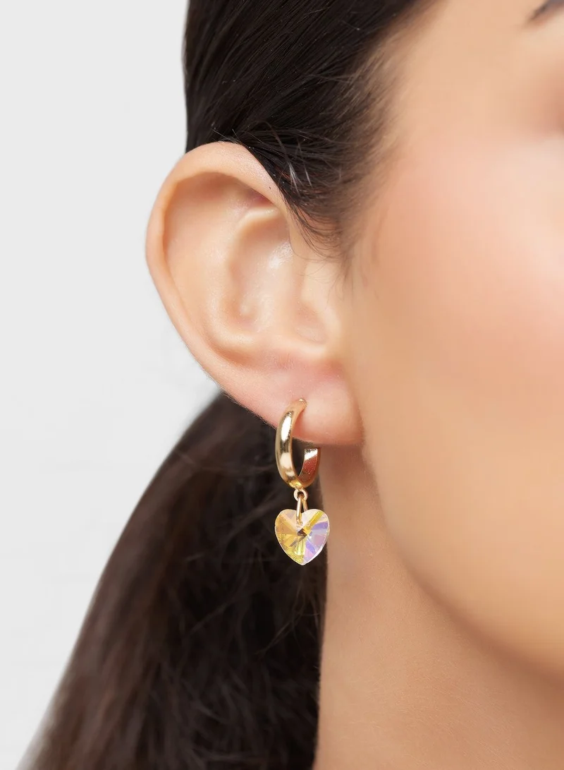 Ginger 3 Pack Heart Charm Hoop Earrings Set