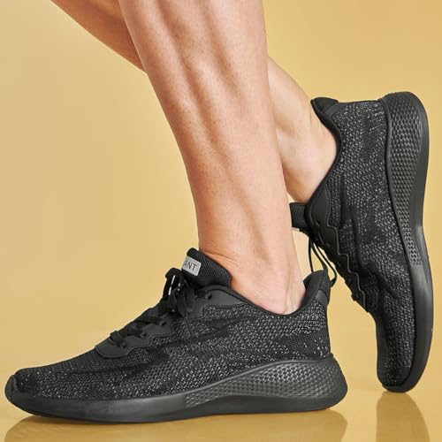 AVANT Men's Classic Knitted Running Shoes|EVA Outsole|Natural Rubber EVA Insole|Knitted Upper Mesh - Black, UK10 - Image 2