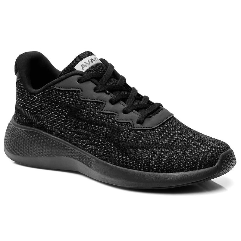 AVANT Men's Classic Knitted Running Shoes|EVA Outsole|Natural Rubber EVA Insole|Knitted Upper Mesh - Black, UK10 - Image 4