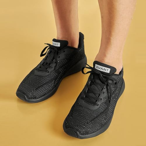 AVANT Men's Classic Knitted Running Shoes|EVA Outsole|Natural Rubber EVA Insole|Knitted Upper Mesh - Black, UK10 - Image 3