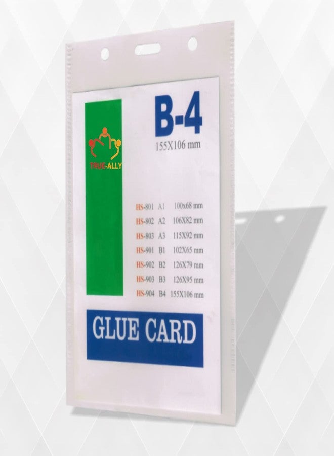 True-Ally حامل بطاقة هوية عمودي شفاف من True-Ally، 100 قطعة، مقاس B4 - (155 × 106 مم) (6 × 4 بوصات)، مقاوم للماء، مناسب للمكاتب والمدارس والمؤتمرات والندوات والمعارض التجارية (عبوة من 100 قطعة (B4-155 × 106 مم)) - Image 1