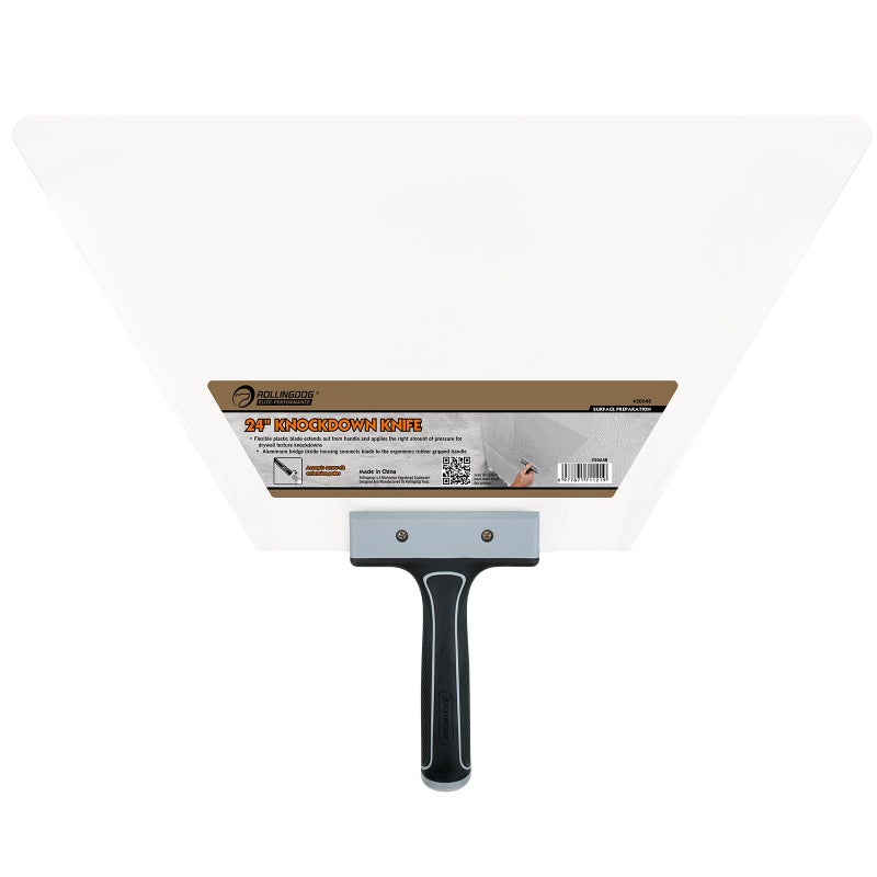 ROLLINGDOG 24 Inch Knockdown Knife - Threaded End Can be Attached to Extension Pole,Acrylic Plastic Blade,Ideal for Creating Knockdown Texture - Image 1
