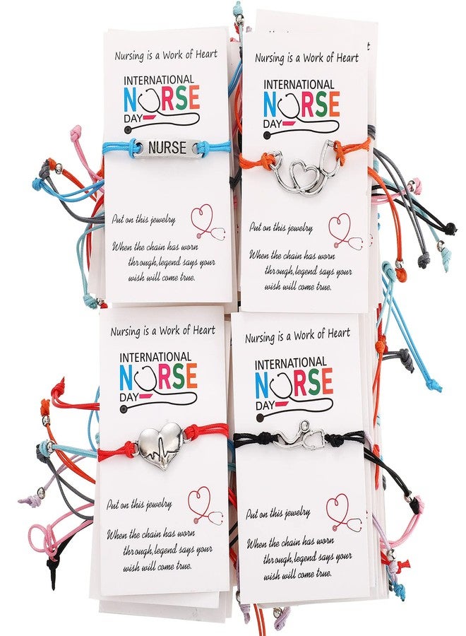 Faccito 32 Pcs Nurse Gifts Bulk Nurse Bracelet Appreciation Card Nurses Week Gifts for Nursing Practitioner Graduation Students Women Men - Image 1