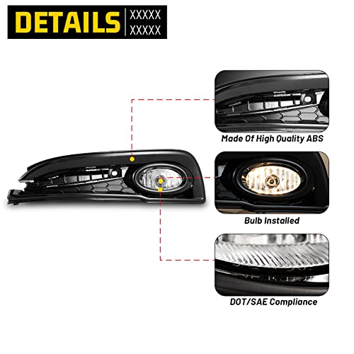 AUTOFREE Fog Lights for Honda Civic Sedan 4-Door 2013 2014 2015 with H11 12V55W Halogen Bulbs Fog Lamps Assembly Included Wiring Kit & Switch-1 Pair (Clear Glass Lens) - Image 4