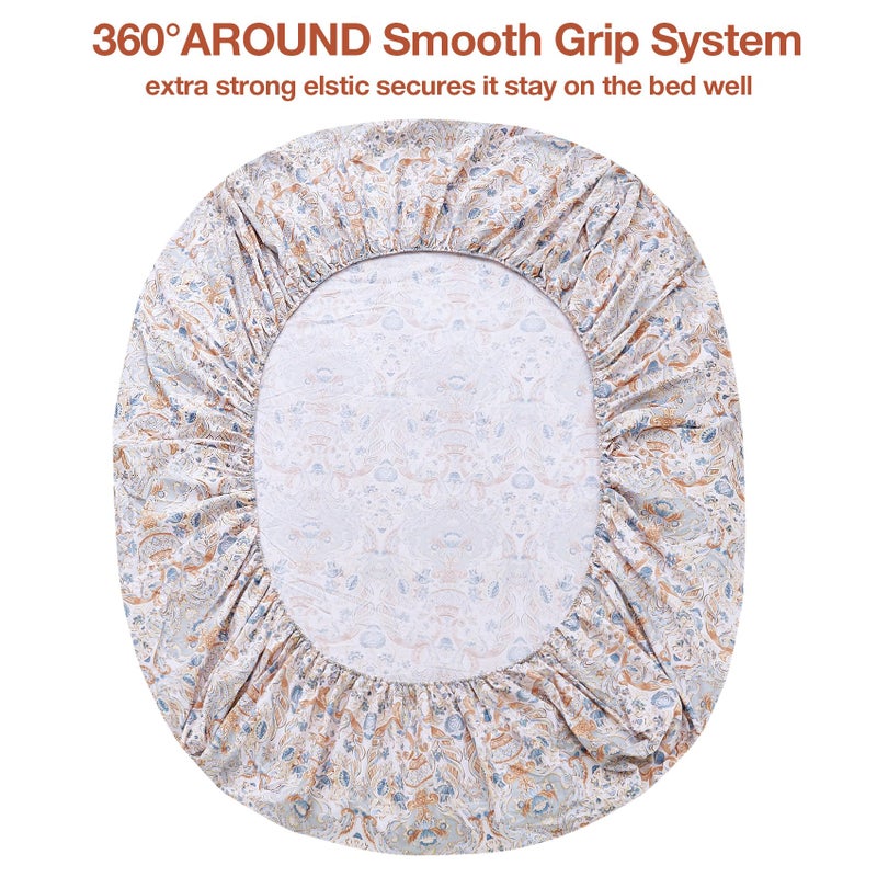 JSD Vintage Paisley Printed Sheet Set Queen Size  4 Piece Soft Pattern Microfiber Sheets Extra Deep Pocket - Image 5