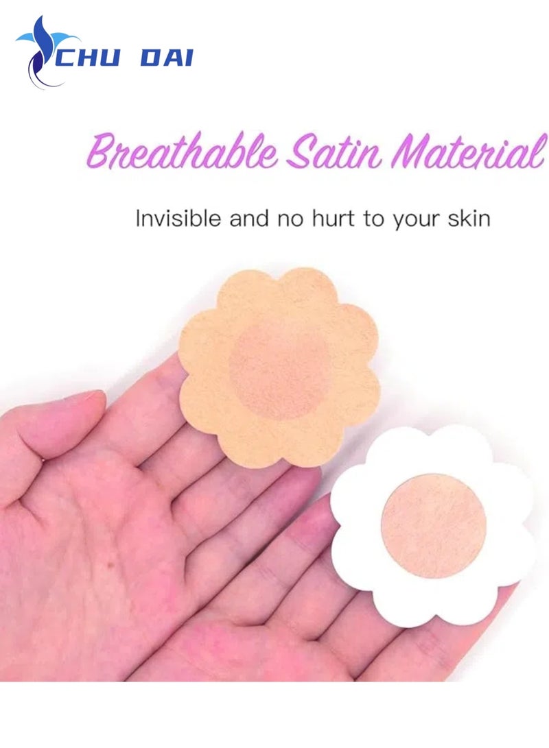 CHU DAI 20 Pieces Breast Covers Nipple Cover Pasties, Disposable Nipple Covers, Bra Pad, Self-Adhesive No Show Bra (Standard 6 cm, Beige) - Image 4