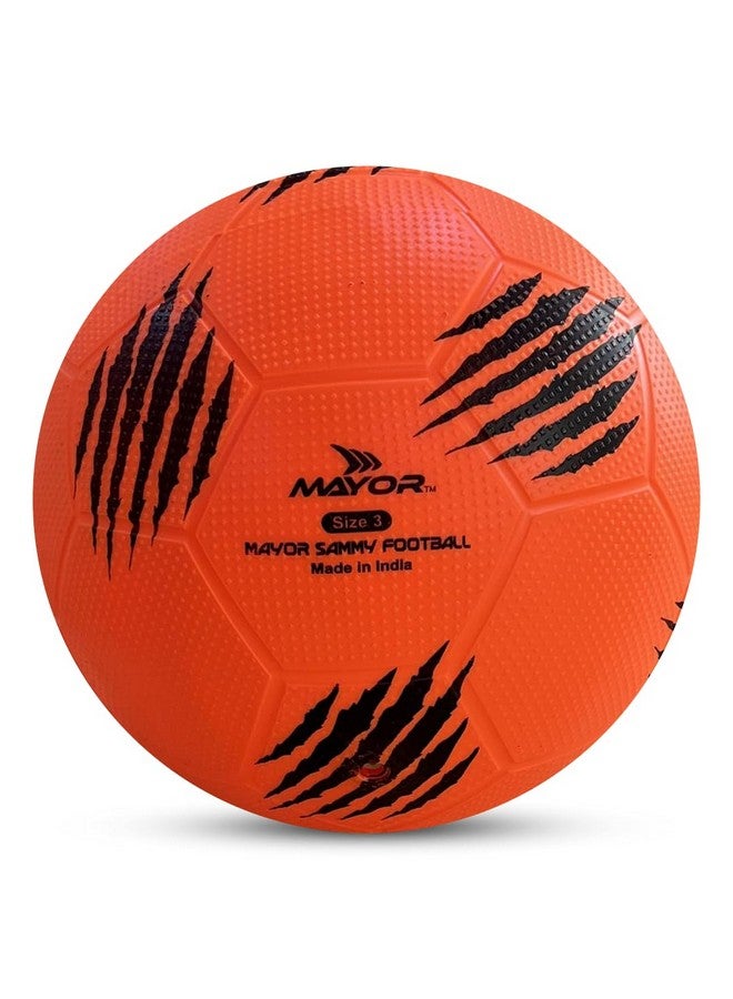 Mayor Sammy Indoor and Outdoor Rubber Football Kids Football for Age Group Below 9 Years - Size: 3 (Pack of 1, Orange) - Image 1