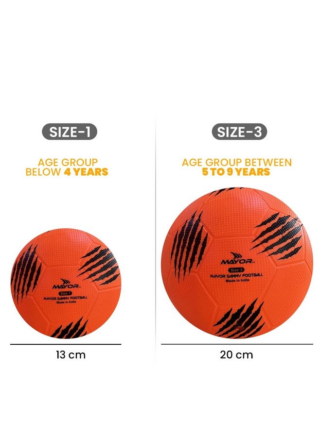 Mayor Sammy Indoor and Outdoor Rubber Football Kids Football for Age Group Below 9 Years - Size: 3 (Pack of 1, Orange) - Image 3