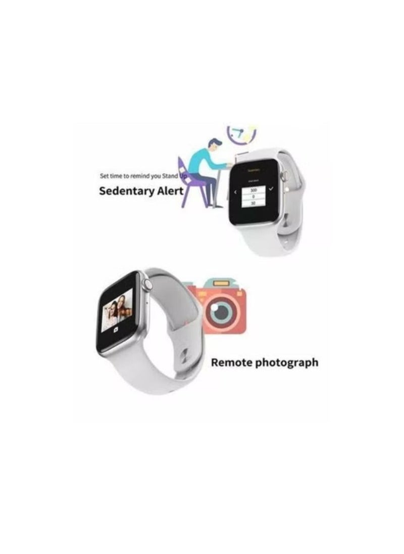 Generic - T500 smart watch ip 68 waterproof sports smart bracelet heart rate and Bluetooth White - Image 1