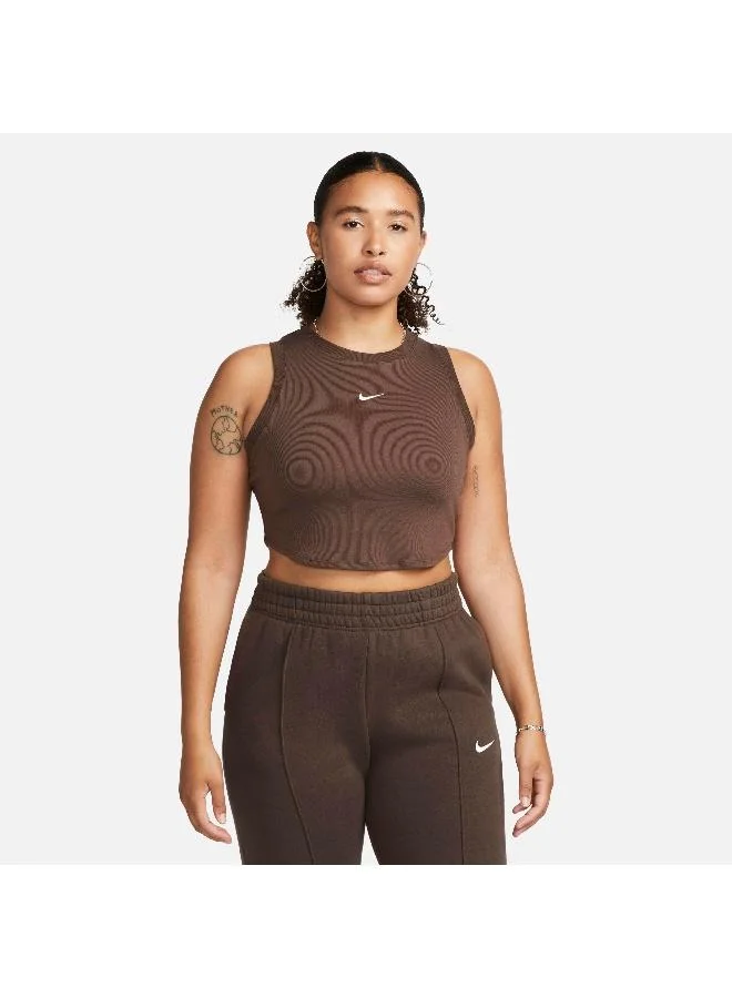 Nike Women's Sportswear Chill Tight Cropped Mini-Rib Tank Top