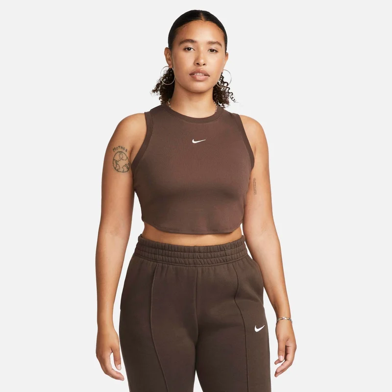 Nike Women's Sportswear Chill Tight Cropped Mini-Rib Tank Top