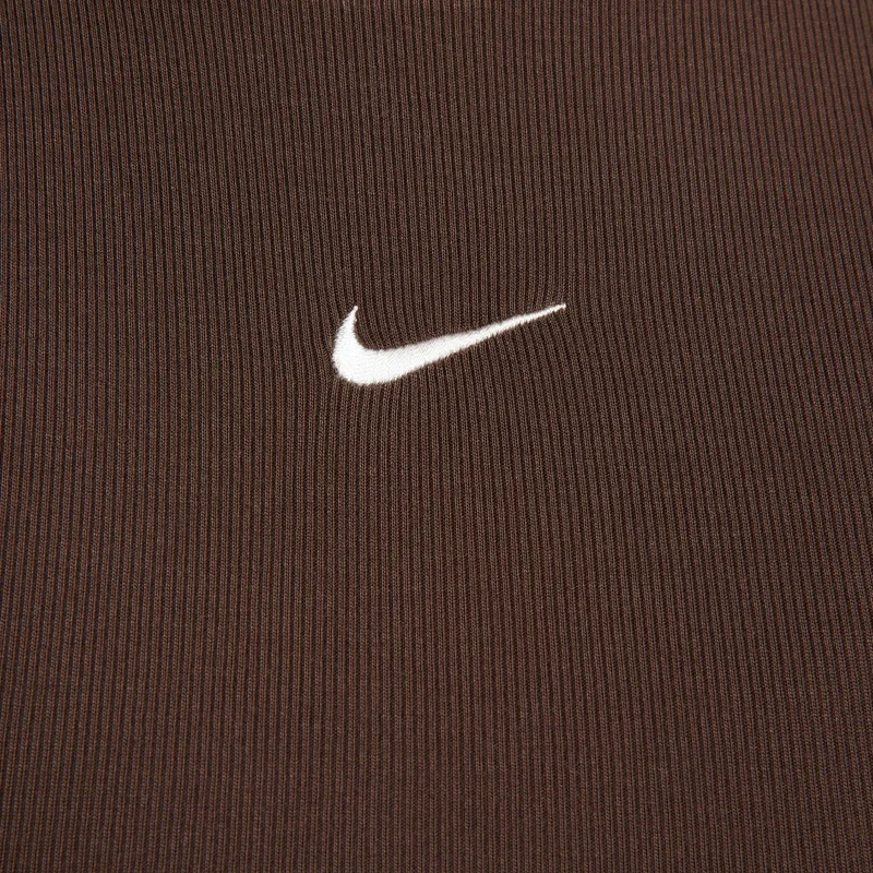 Nike Brown Women's Sportswear Chill Tight Cropped Mini-Rib Tank Top for Women | Best Price UAE