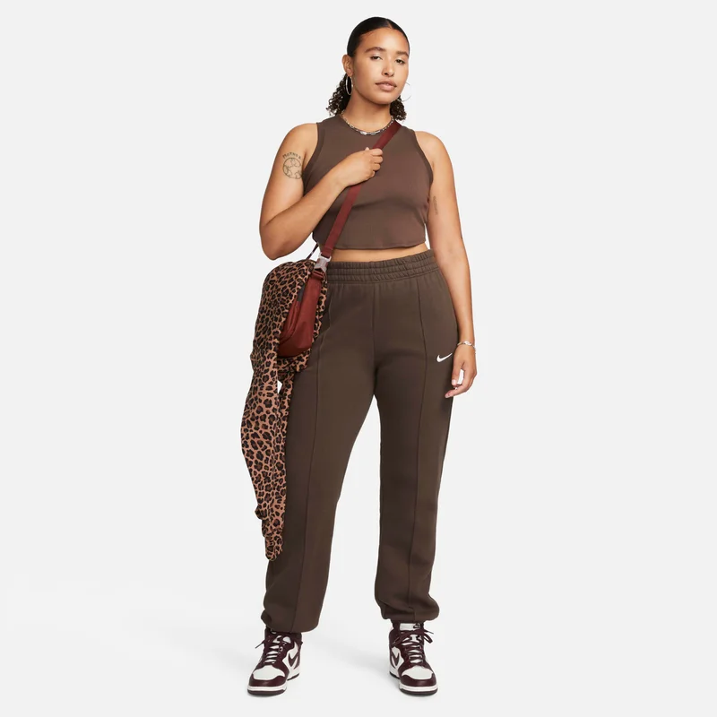Nike Brown Women's Sportswear Chill Tight Cropped Mini-Rib Tank Top for Women | Best Price UAE
