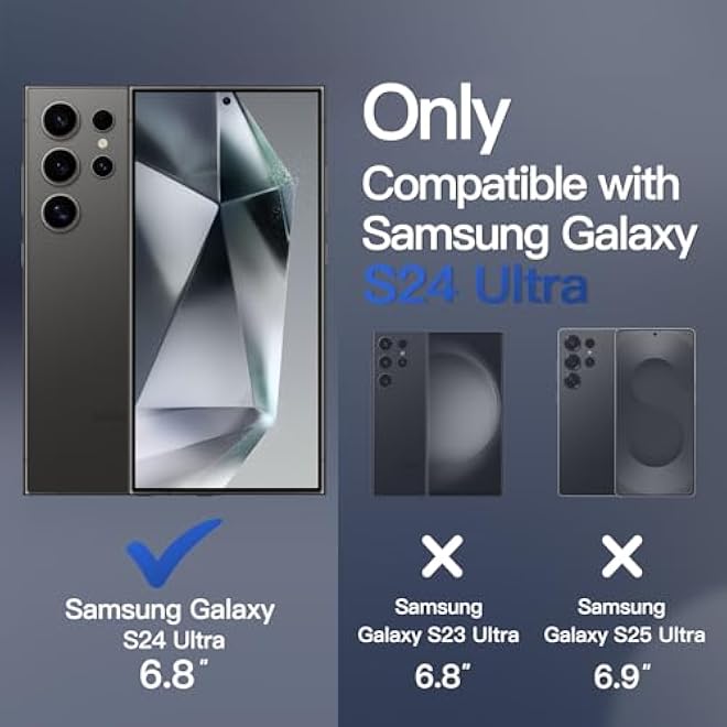 JETech Magnetic Case for Samsung Galaxy S24 Ultra 5G Compatible with MagSafe Translucent Matte Back Shockproof Phone Cover Black - Image 2