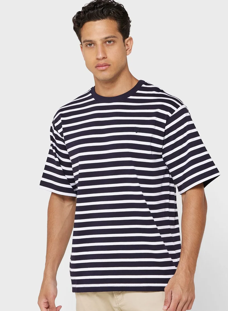 JACK & JONES Striped Crew Neck T-Shirt