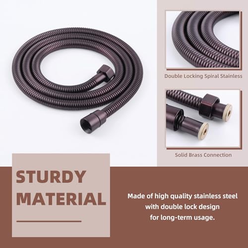 Angle Simple Shower Head Hose Lighter Oil Rubbed Bronze, Stainless Steel Flexible Shower Sprayer Hose Replacement, 59 Inches - Image 5