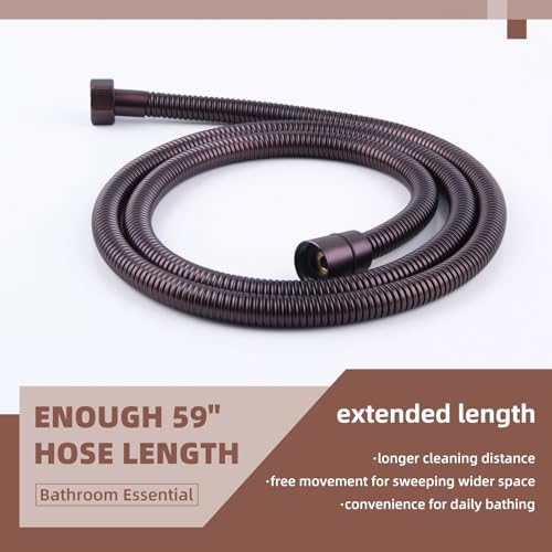 Angle Simple Shower Head Hose Lighter Oil Rubbed Bronze, Stainless Steel Flexible Shower Sprayer Hose Replacement, 59 Inches - Image 3