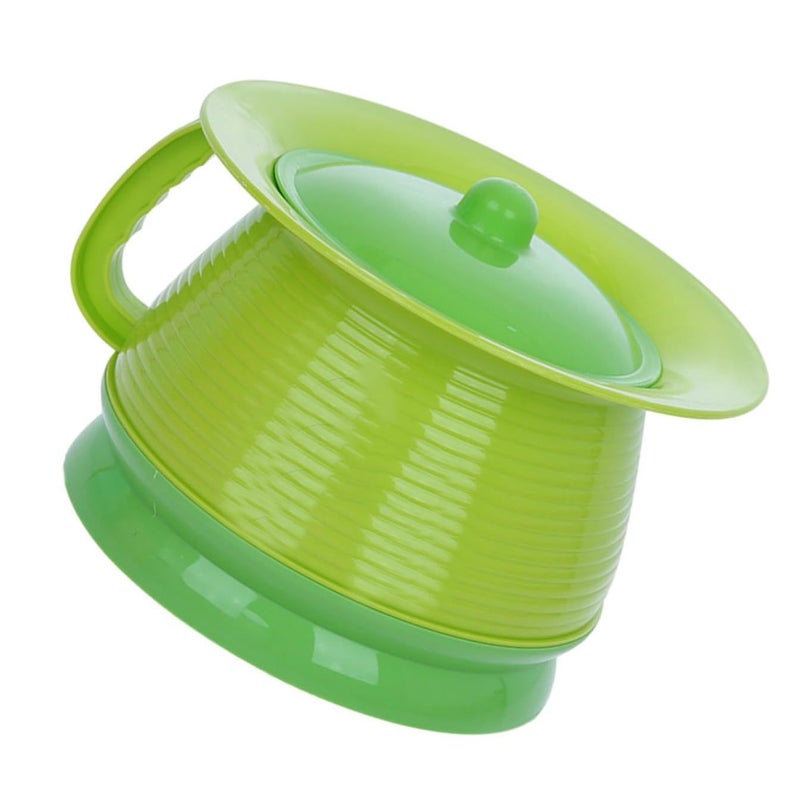 Portable Plastic Potty with Lid Lightweight Chamber Pot for Adults Kids Easy to Clean Non Slip Handle - Image 2