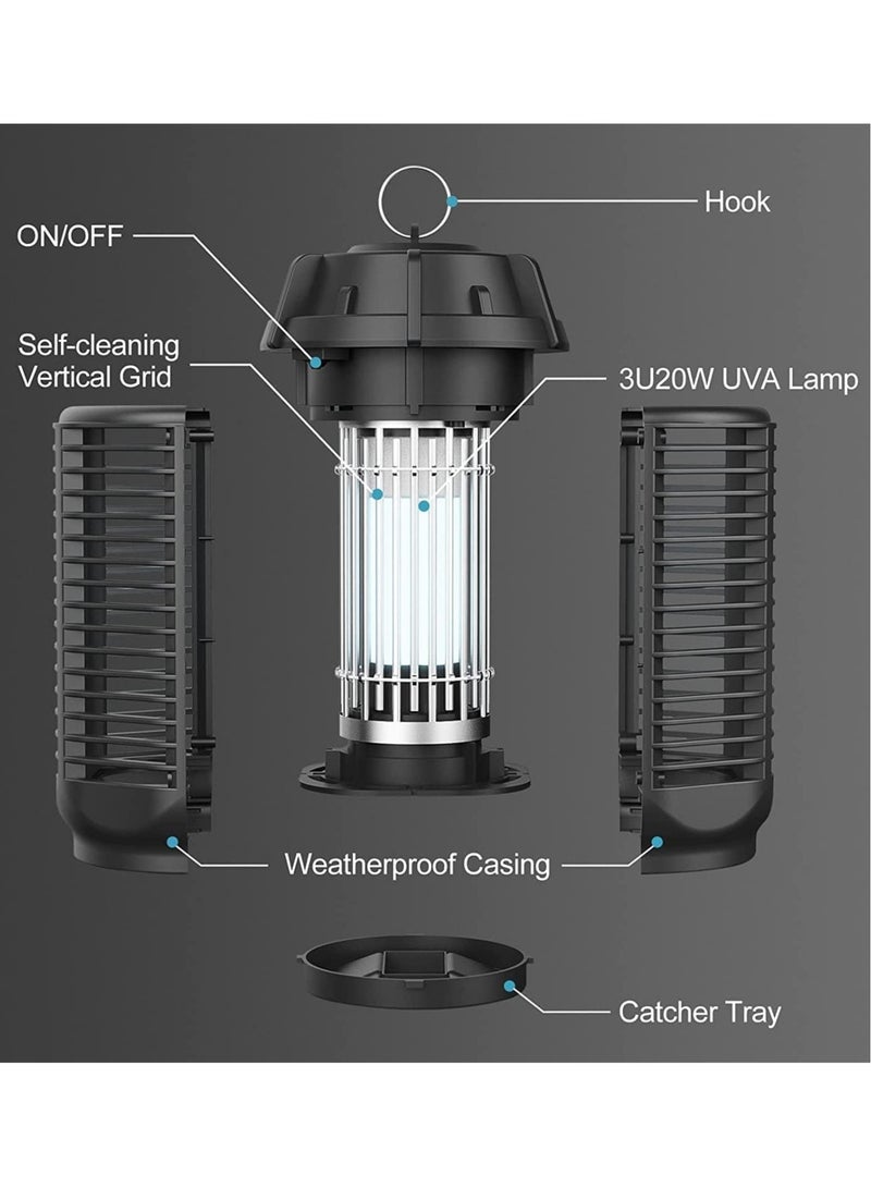 إي وورلد القاتل الكهربائي المحمول للحشرات، مصباح قاتل البعوض بالأشعة فوق البنفسجية 20 واط مع تغطية 360 درجة للاستخدام داخليًا وخارجيًا، آمن وغير سام وصديق للبيئة. متوفر في عبوة واحدة وعبوة من اثنين. - Image 2