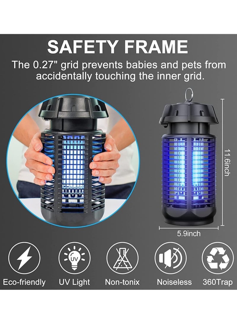 إي وورلد القاتل الكهربائي المحمول للحشرات، مصباح قاتل البعوض بالأشعة فوق البنفسجية 20 واط مع تغطية 360 درجة للاستخدام داخليًا وخارجيًا، آمن وغير سام وصديق للبيئة. متوفر في عبوة واحدة وعبوة من اثنين. - Image 4